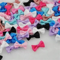 100 pcs small satin ribbon bows flower appliques sew craft kids cloth lots upick b128