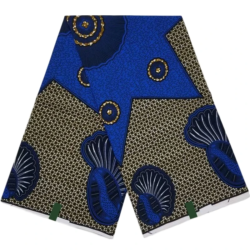 

Latest African Fabric Wax Print Guarantee 100% Cotton 6 Yards/lot 2021 High Quality Batik Ankara Fabrics For Sewing Wax-H0139