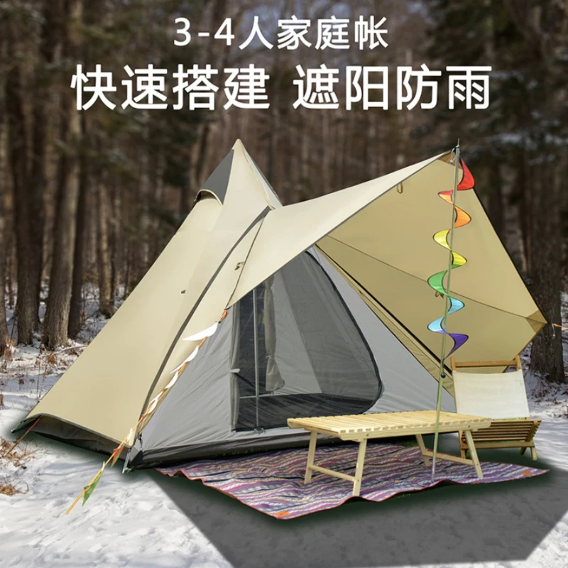 Kaufen Top Grade Luxus Indische Jurte Zelt/Große Multiplayer Aluminium Pole Außen Camping Doppel Schicht Kuppel Zelt