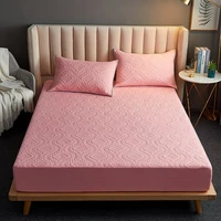 luxury solid design large quilted waterproof mattress cover fully jacquard fabric mattress protector soft pad for bed home decor