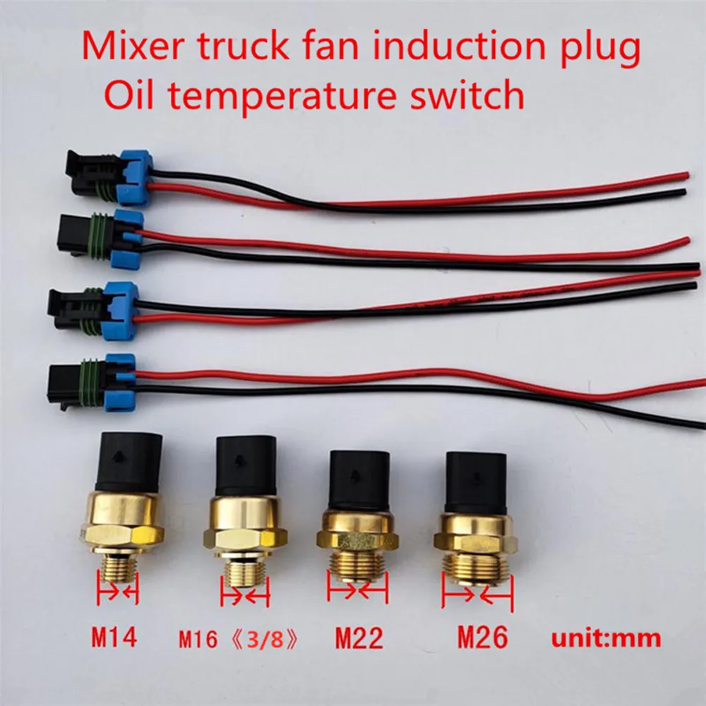 

Mixer truck hydraulic oil radiator temperature control switch oil temperature sensor plug