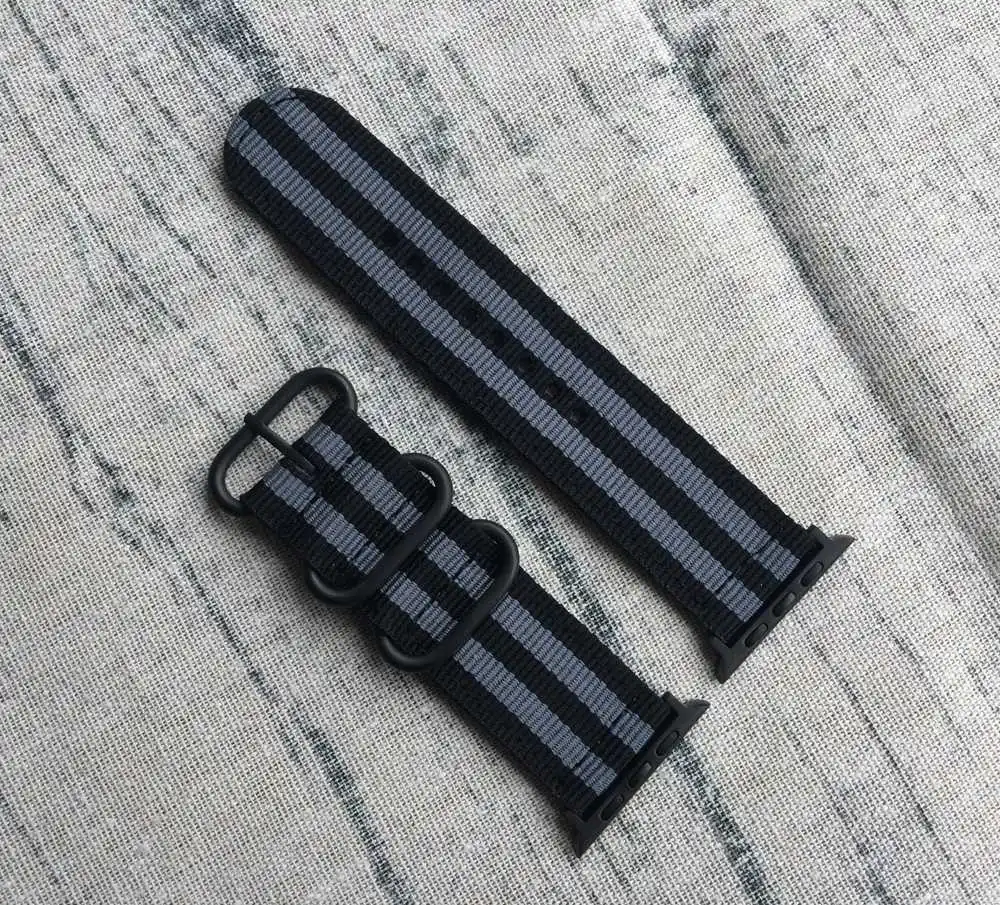 Ремешок нейлоновый для наручных часов Apple Watch band умный браслет в стиле НАТО с
