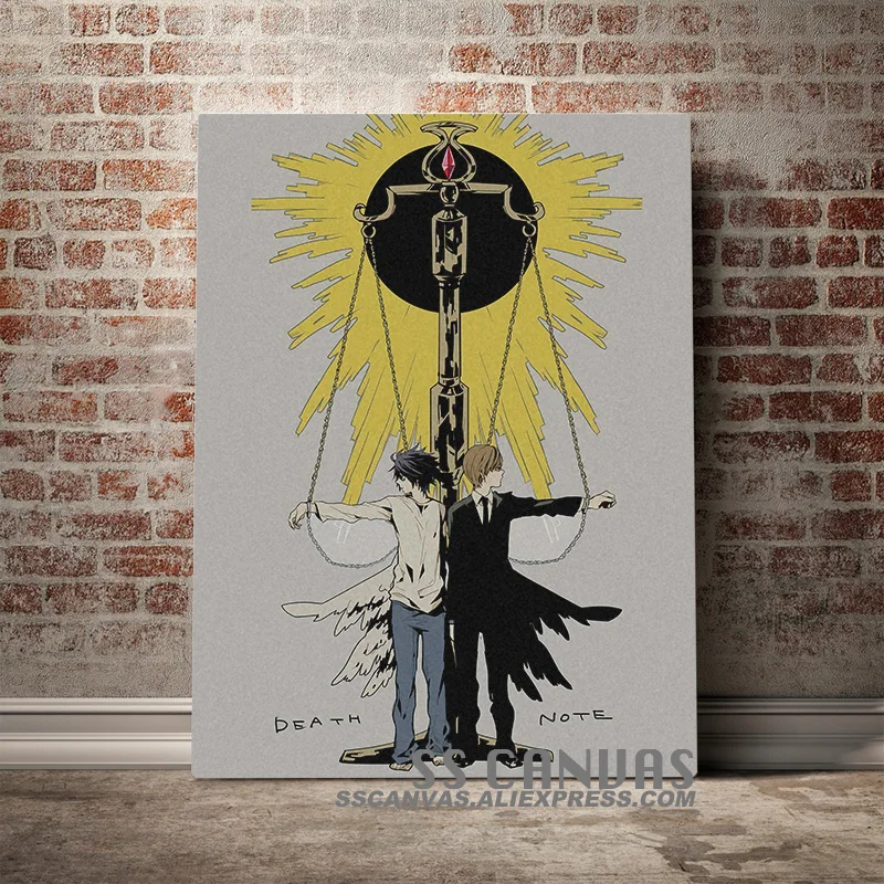 Смертная записка и Кира символы Холст Картина Декор стены искусства фотографии