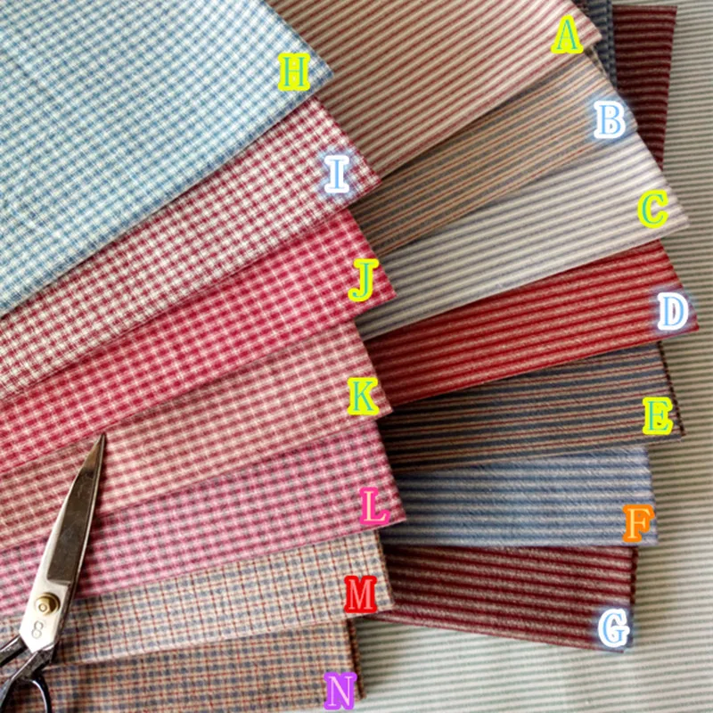 

Ripstop Stripe Thick Soft Basic DIY Patchwork Japanese Yarn Dyed 100% Cotton Fabric for Sewing Bag Purse Doll Cloth Fabrics
