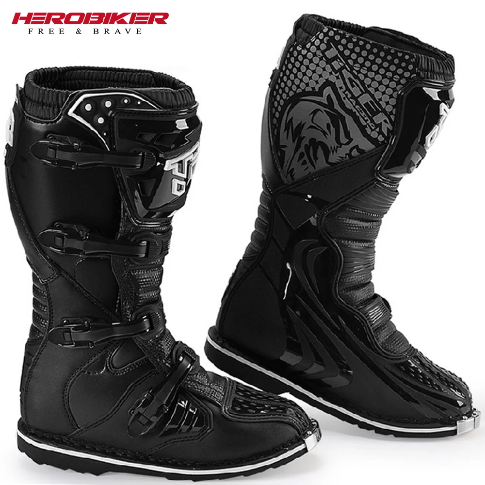 

Men's Motocross Off-Road Racing Boots Motorcycle Shoes Motocross Riding Boots Wear-resistant With Protector Motorcycle Boots