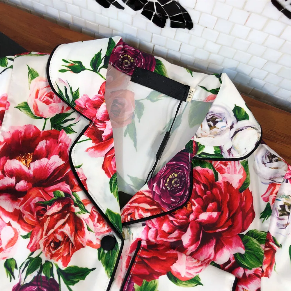 

Designer children's clothing summer 2021 hot style girls new product printed comfortable pajamas short-sleeved two-piece suit