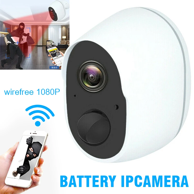 

1pc HD 1080P IP Wireless Monitor Home Security WiFi Camera Two-way Audio Rechargeable Waterproof Surveillance Camera For Outdoor