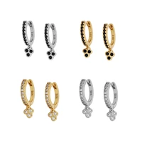 925 sterling silver ear buckle ladies cute mini hoop earrings crystal zircon pendant fashion jewelry wholesale birthday gifts