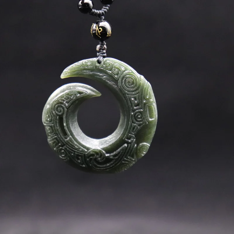 Дропшиппинг натуральный зеленый нефрит из области Хэтянь подвеска-пончик резной