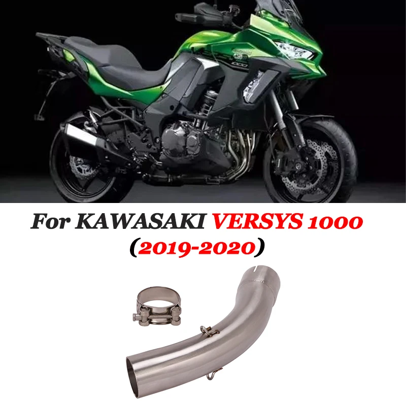 

For Versys1000 Motorcycle Full Exhaust Middle Pipe Connection Link Pipe Round 51mm Muffler Slip On For Kawasaki versys 1000 2020
