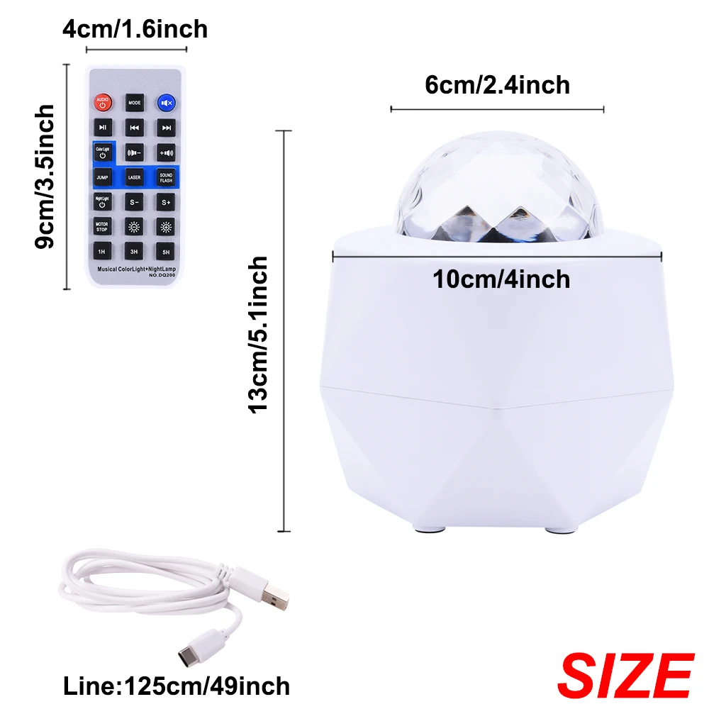 USB-прожектор с регулируемой яркостью и водяными волнами светодиодный