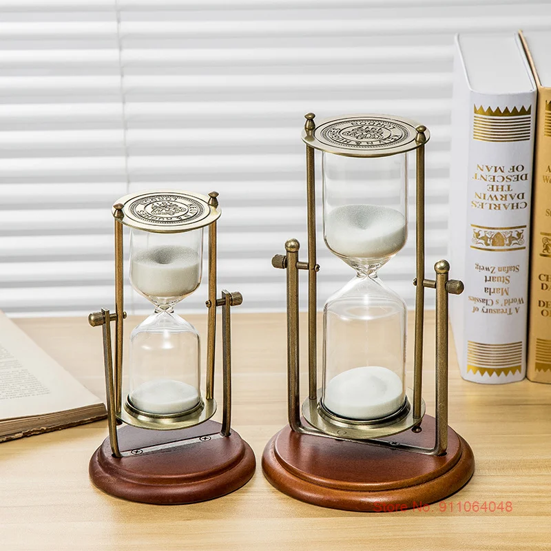 Винтажные вращающиеся песочные часы с деревянной основой таймер времени на 30