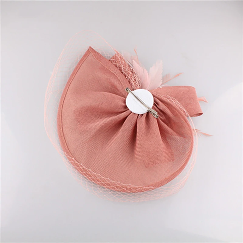 Европа Стиль розовое Для женщин Hat с лица Фата ты перья Fascinators украшение для волос pamelas boda сомбреро H49