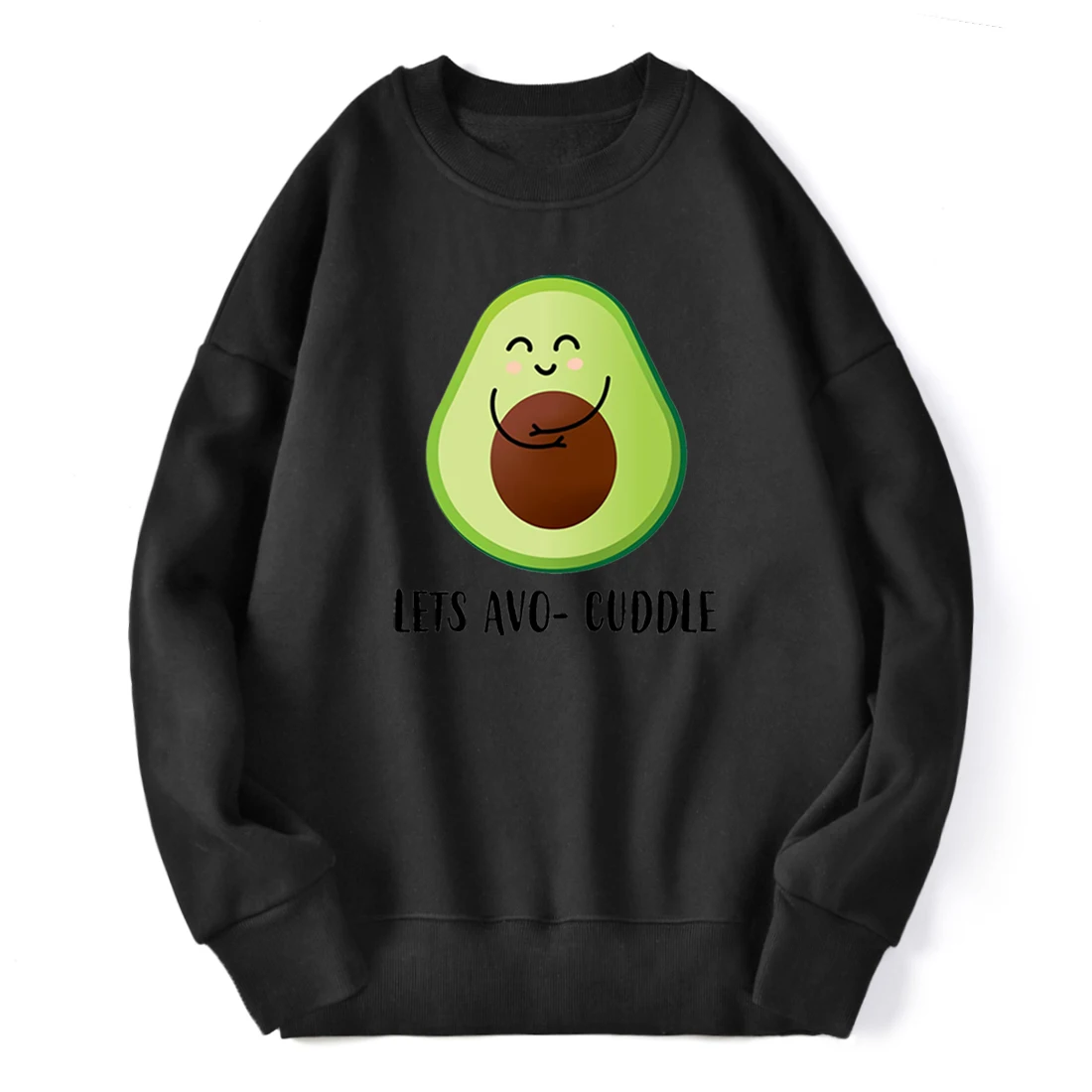 

Avocado Print Sweatshirts Male Long Sleeve O Neck Streetwear Hoodies Male Soft Breathable Fleece Black Workout Supoleron Hombre