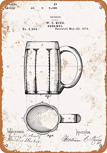 

Metal Sign - 1876 Beer Mug Patent - Vintage Look
