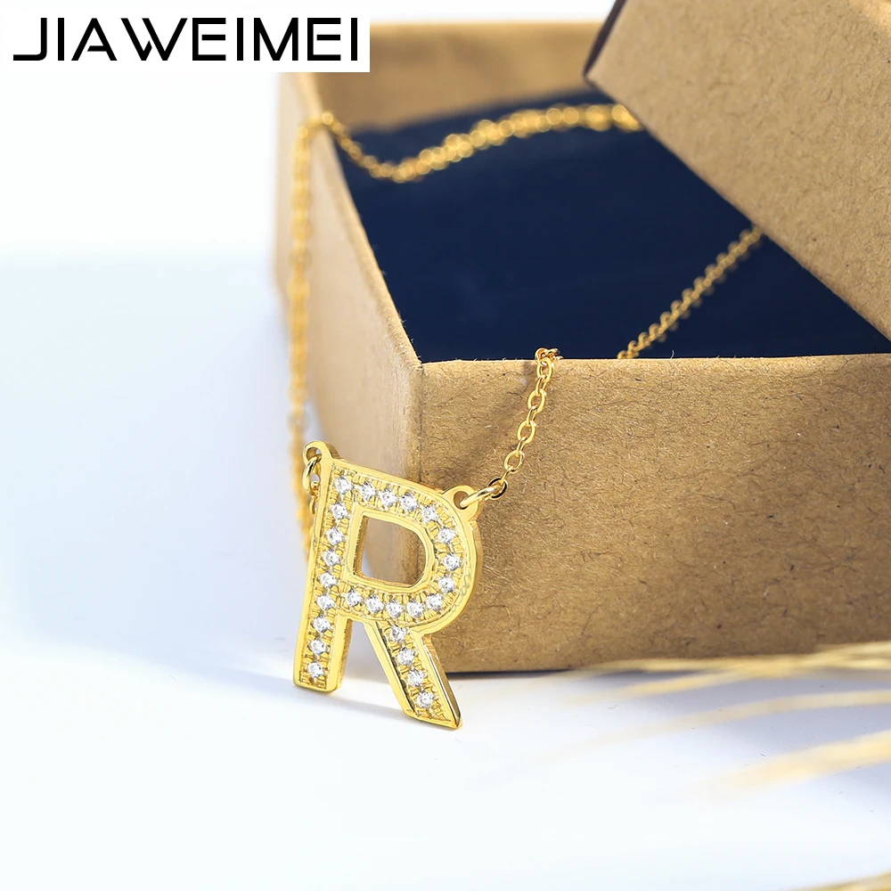 Модное женское ожерелье золотой изящный инициальный кулон из циркония с