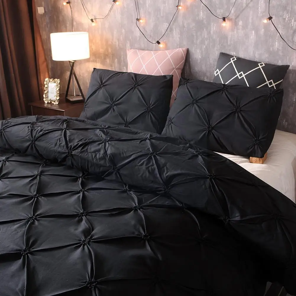 

3pcs/set Home Bedding Sets Twin Queen King Duvet Cover Gray Hotel Quilt Cover Sets Black Home White For Luxury Sets Use Y8R1