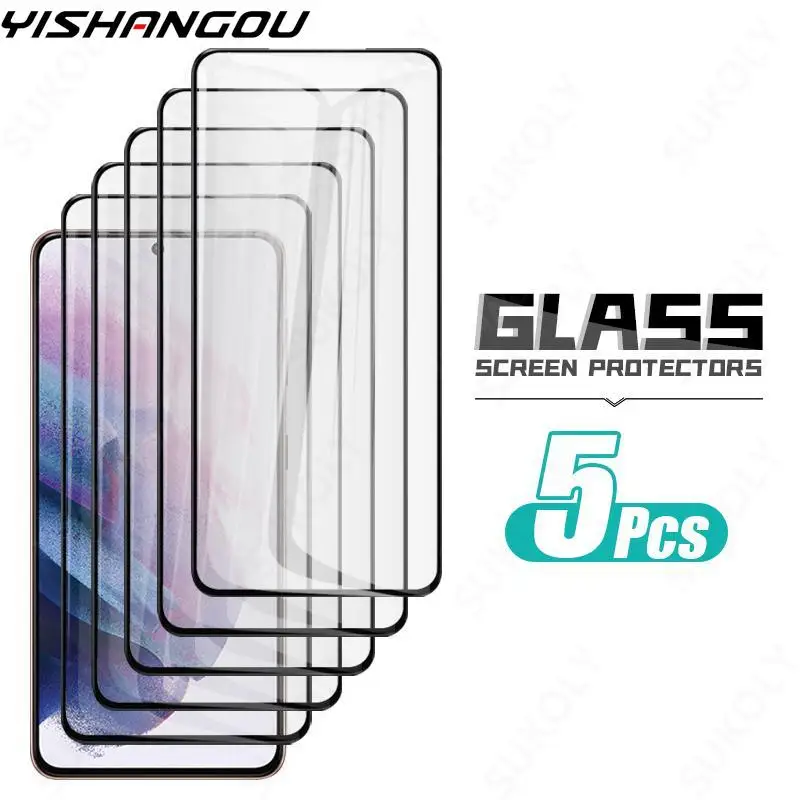 

5 шт. закаленное стекло для Samsung Galaxy S23 S22 S21 Plus S20 FE A52 A52S A72 A32 A22 A12 A53 A51 A71Screen Protector Glass