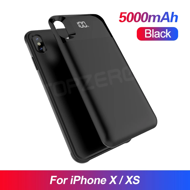 LED For X XS Зарядное устройство чехол для iPhone 5 5S SE 6 6S 7 8 Plus X XS XR XS MAX 11 Pro MAX Универсальное портативное зарядное устройство чехол - Цвет: LED For X XS