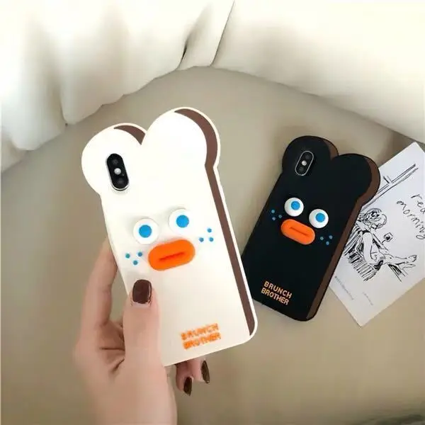 

Ins Bread and Toast Sausage Mouth for 12pro Apple Xsmax / XR Mobile Phone Case IPhone 7 / 8plus Soft 6 Silicon phone cases