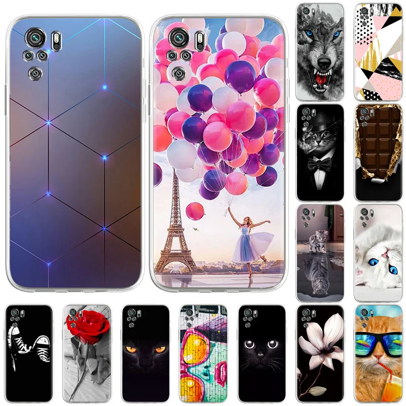 Чехол для Xiaomi Redmi Note 10 Pro силиконовая Мягкая задняя крышка защитный чехол телефона