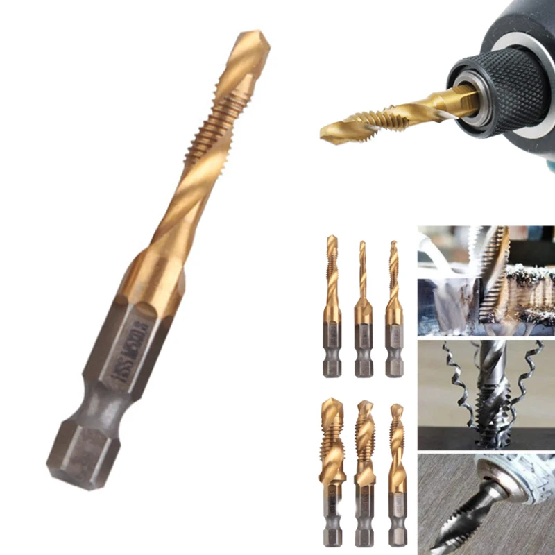 Комбинированное сверло с титановым покрытием для металла бетона дерева