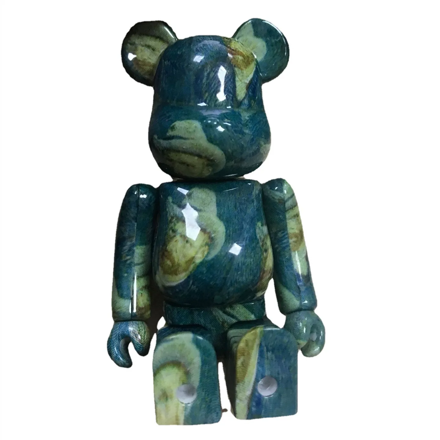 

100% Kawaii Bearbrick Mini 7CM Violent Cat Mouse Van Gogh Bear Building Block Bear Tide Play Net Red Doll Figure for Girls Gift