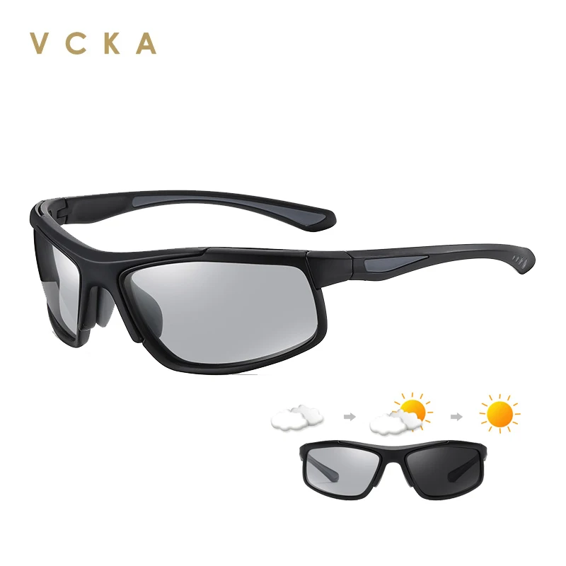 

VCKA Polarized Photochromic Glasses Men Chameleon Discoloration Sunglasses Male Change Color Driving Sun Glasses Sport Eyewear