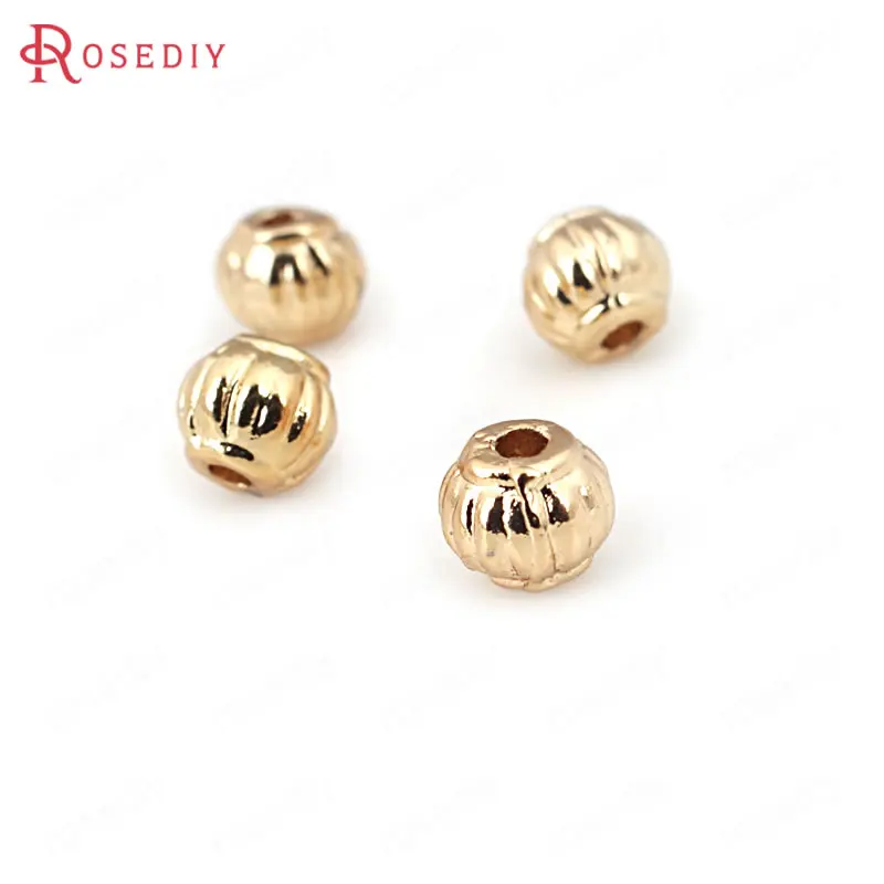 

(C357)10 pieces 5x4mm 24K Champagne Gold Color Plated Brass Lantern Spacer Beads High Quality Diy Jewelry Accessories