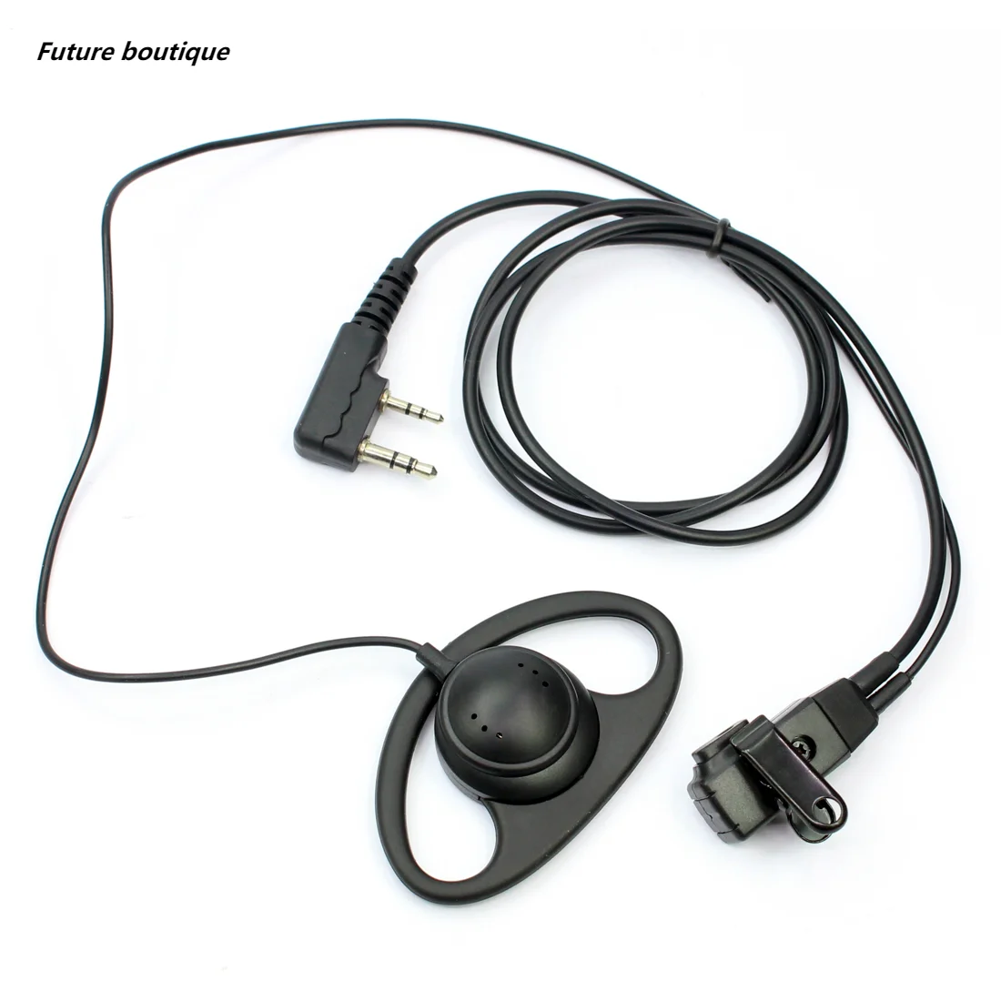 D Shape Soft Ear Hook Earpiece 2 Pin PTT with Mic Headset for UV-5R 888S 777S 666S BF Handheld Walkie Talkie BaoFeng Accessories