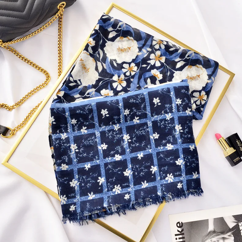 Женский Длинный шарф KYQIAO осенне-весенний винтажный этнический с принтом в