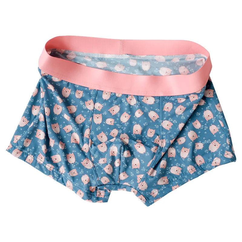 3pcs Men's panties Ice silk underwear boxer shorts no trace fashion personality printing ultra-thin breathable underpants sale