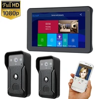9 inch wired wifi video door phone doorbell intercom entry system with 2pcs hd 1080p wired camera night vision