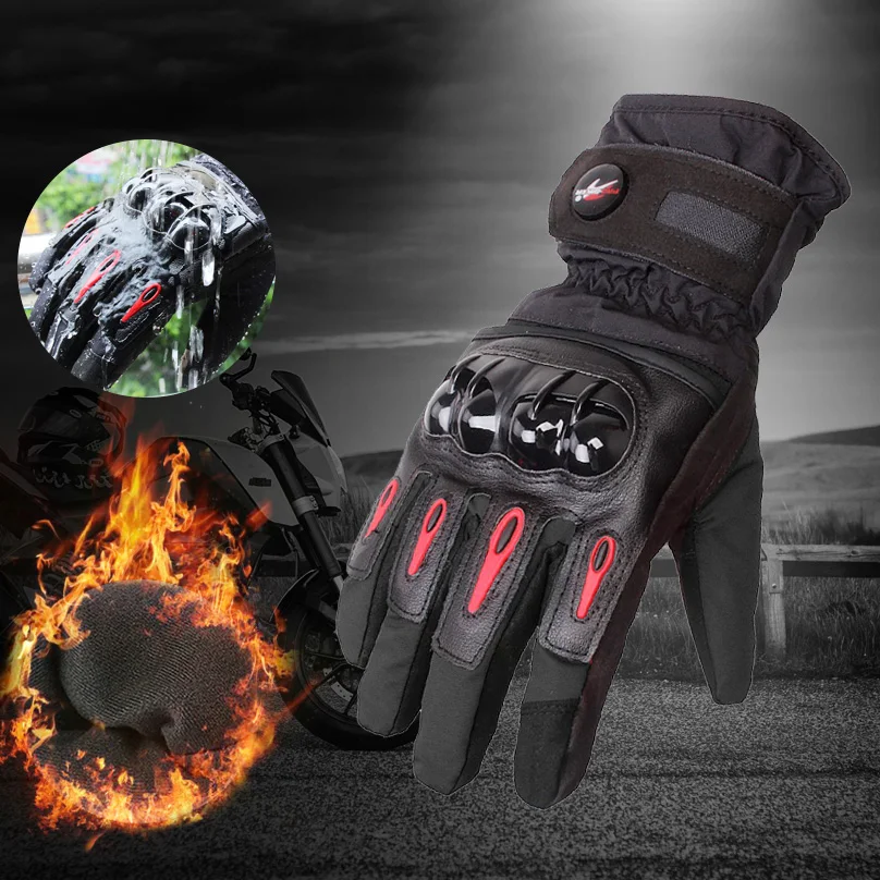 Перчатки мотоциклетные зимние водонепроницаемые теплые MTV-08 | Автомобили и