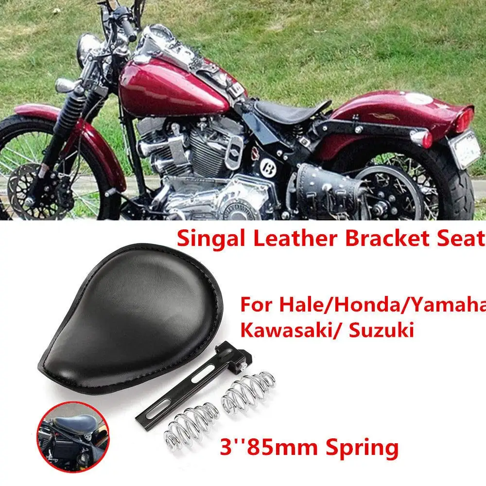 

3 Inch Leather Motorcycle Sportster Chopper Bobber Custom Solo Spring Bracket Seat For Suzuki Yamaha Honda Chopper