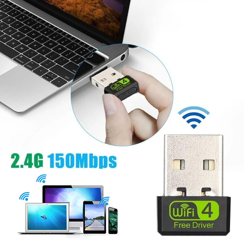 Мини USB WiFi адаптер MT7601 150 Мбит/с Wi Fi для ПК Ethernet устройство 2 4G сетевая карта антенна