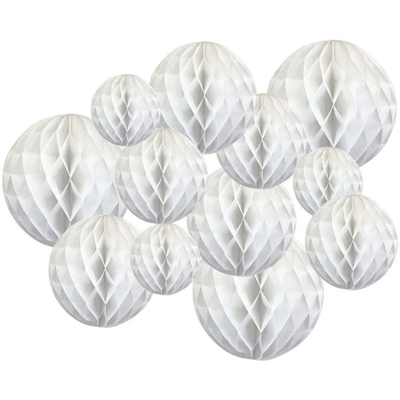 

12pcs Mixed 4”/6”/8”/12” Round Tissue Paper Honeycomb Balls Flowers Hanging Wedding Decoration Kids Birthday Party Baby Shower