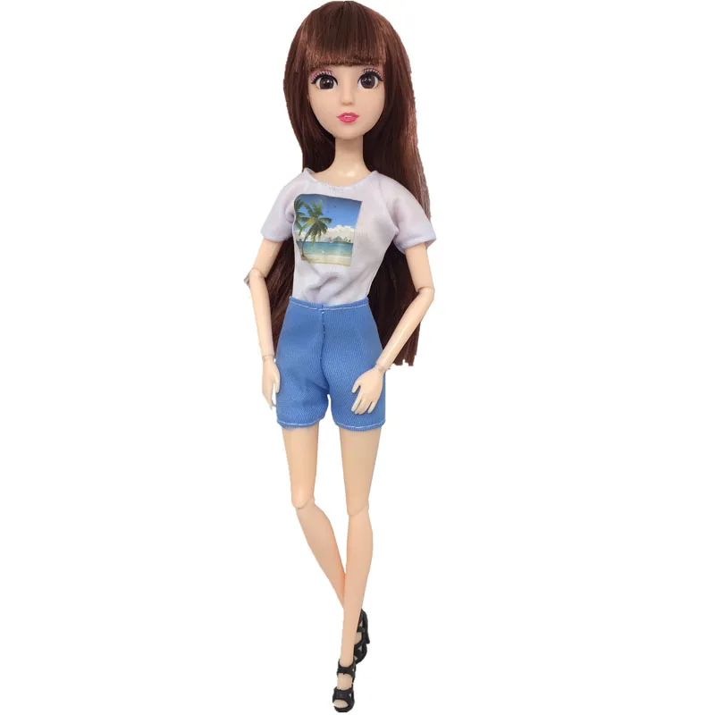 

Doll Accessories 2sets/lot White Blue Daily Casual Couple Clothes For Barbie Doll Clothes For Ken Boy Doll Outfits Toys