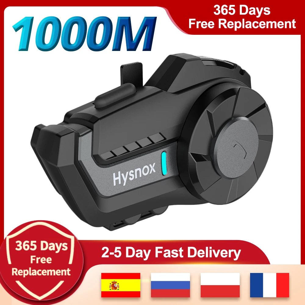 

1000M Buetooth-Compatible 5.0 Intercom Motorcycle Helmet Headset 2 Riders BT Wireless Walkie Talkie Moto Interphone GPS FM Radio