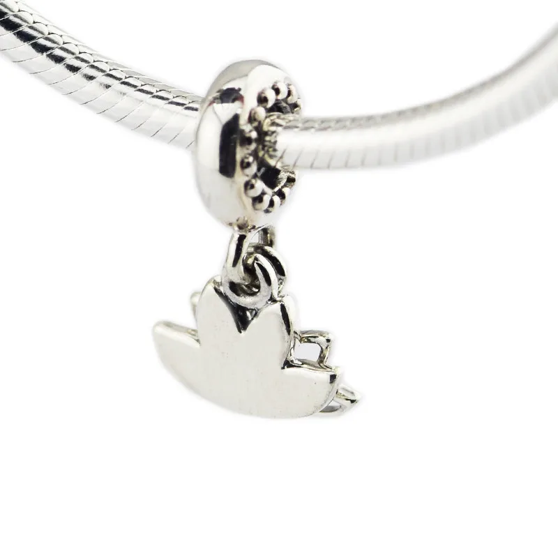 Serene Lotus Flower Dangle Silver Beads for Charms Bracelets Women 925 Jewelry DIY Pink Charm Making | Украшения и аксессуары