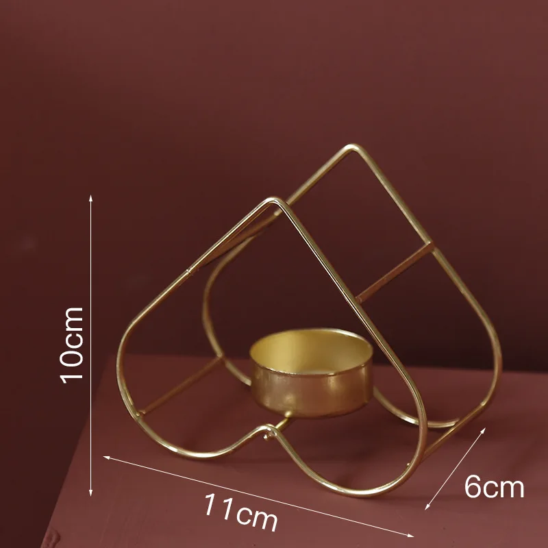 

Candle Holder Round Golden Adornment Light Luxury Plating Party Wedding Ornament Home Bar Gift Candlestick Desktop Decoration