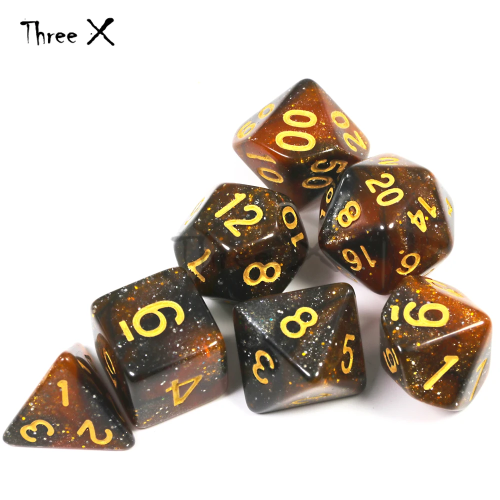 Набор цветных фиолетовых и синих кубиков Creative Universe Galaxy D4-D20 Королевский блестящий