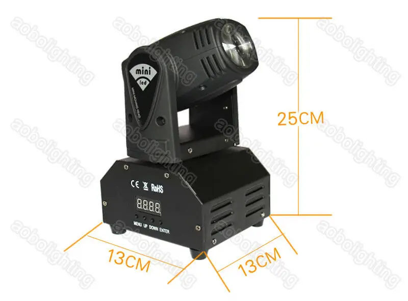 Мини-прожексветильник с подвижным лучом 10 Вт светодиод Cree RGBW для баров клубов