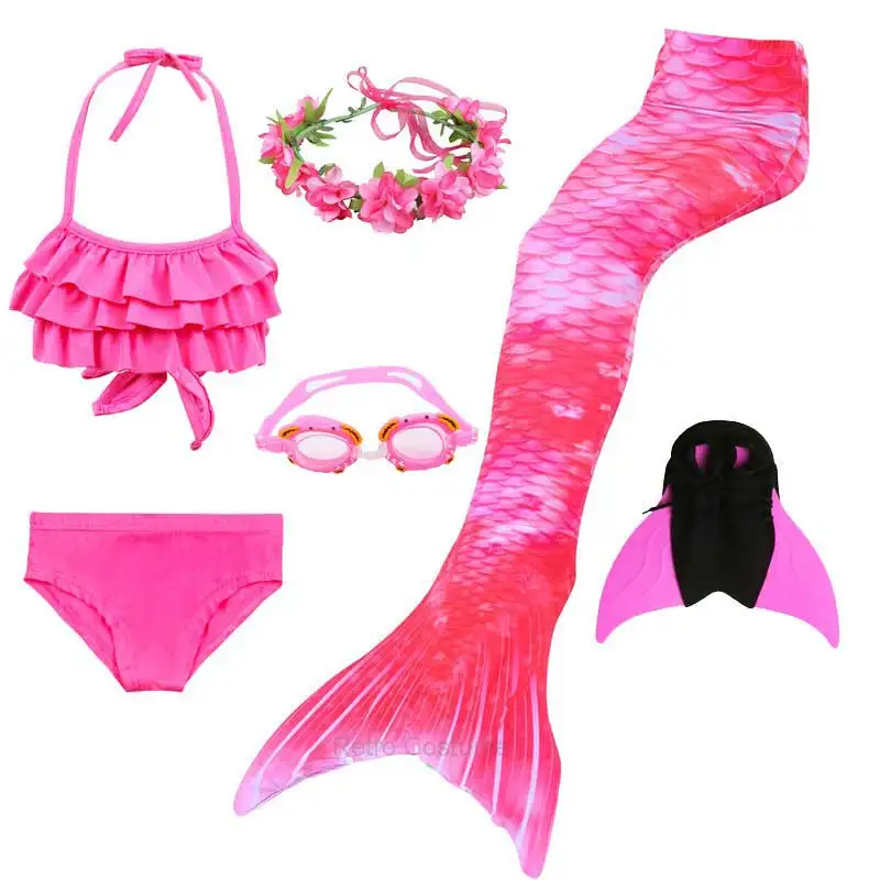 

New Mermaid Tail For Girls Swimming Cosplay Children Birthday Gift Pool Beach Bikini Swimsuit Fish Scale Dress Halloween Costume