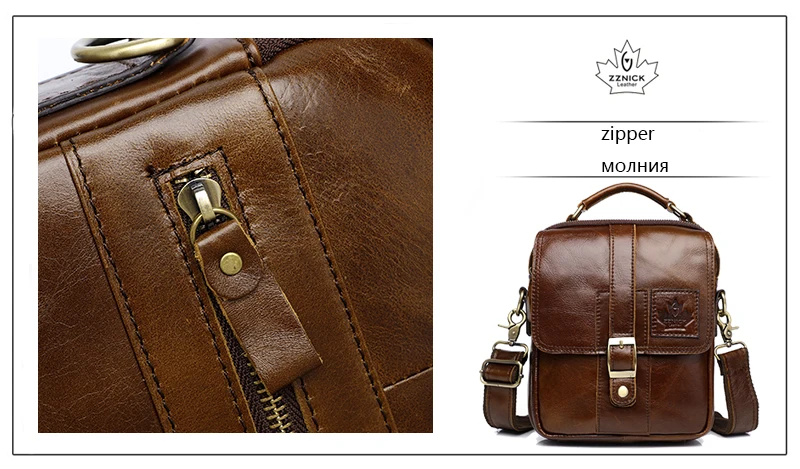 Men's Genuine Leather Bag Shoulder Bag Belt Bags Messenger Bags Men Handbag Fashion Flap Crossbody Luxury Handbag ZZNICK
