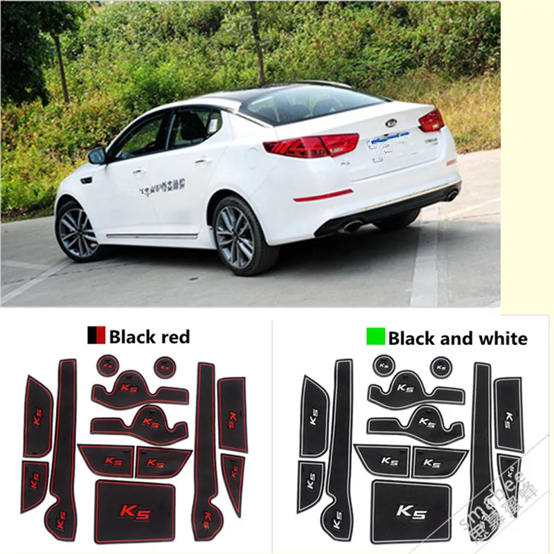 

For KIA Optima 2010-2015 KIA K5 TF MK3 Rubber Mat Door Slot Pad Car Interir Anti Slip Mat Cup Cushion Dust mat Gate Slot Mat
