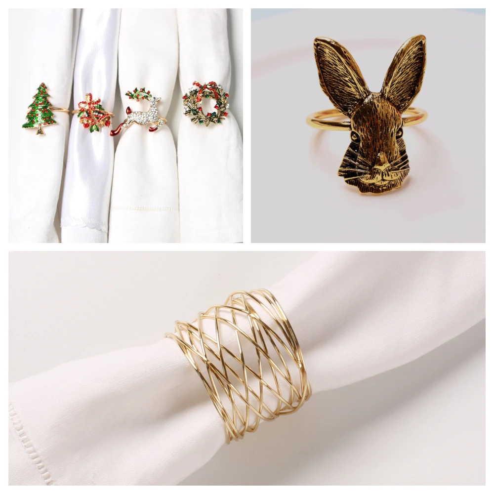 Кольцо для свадебных салфеток Золотая пряжка держатель салфетки кольца