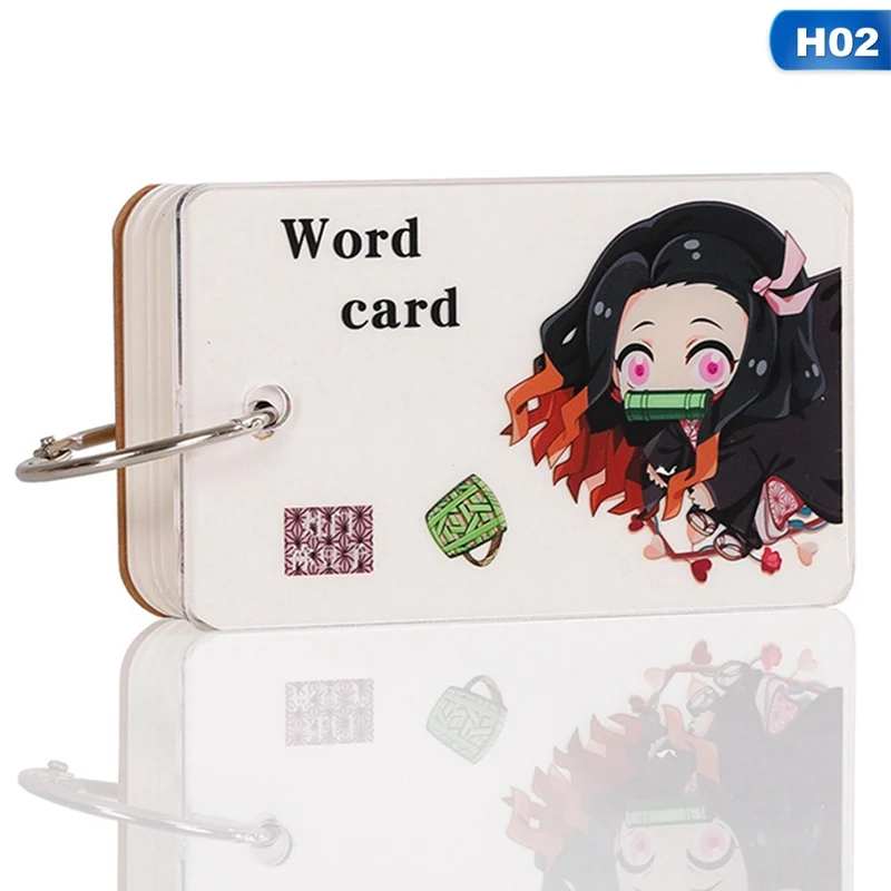 

Demon Slayer Mini Loose-leaf Notebook Cute Ring Buckle Blank Word Book Card Tearable Notepads Stationery Gift