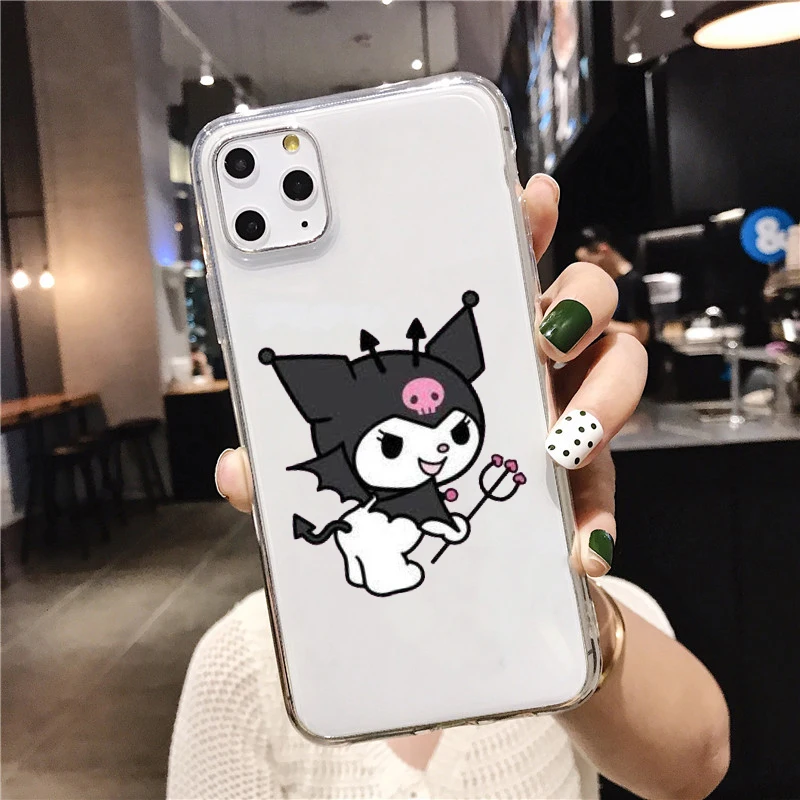 TPU Kuromi милый прозрачный мягкий силиконовый чехол для телефона из ТПУ для iPhone 5 SE 6s 7 8 Plus X XR XS Max 11 11Pro 11Pro Max - Цвет: TPU