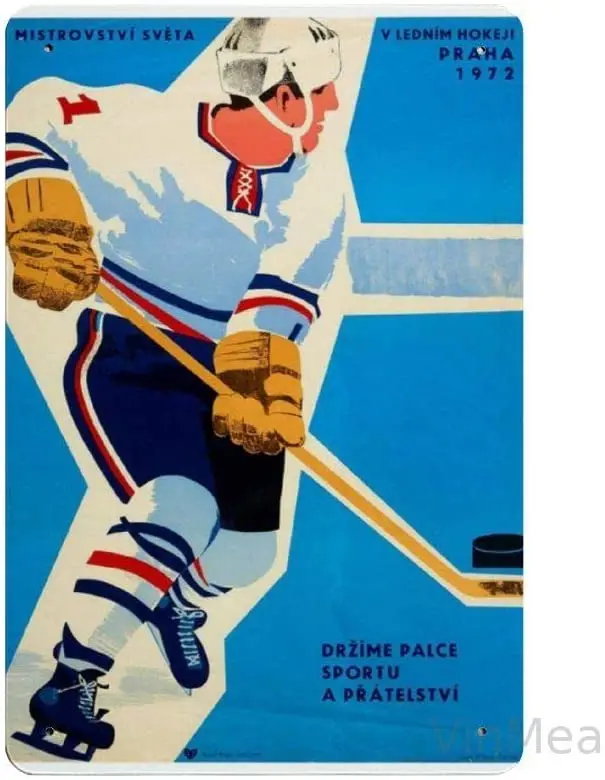 

Ice Hockey World Championships Prague Retro Metal Tin Sign Plaque Poster Wall Decor Art Shabby Chic Gift Suitable 12x8 Inch